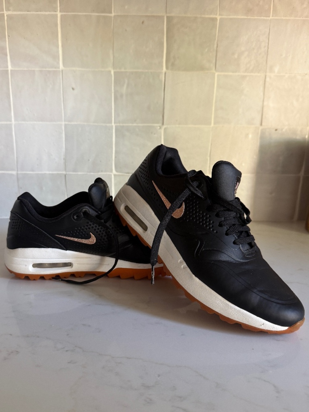 Nike Womens Air Max 1 G Golf Shoes Black/Bronze